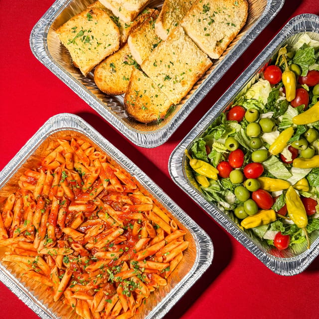 Half Tray Penne w/ Meat Sauce.